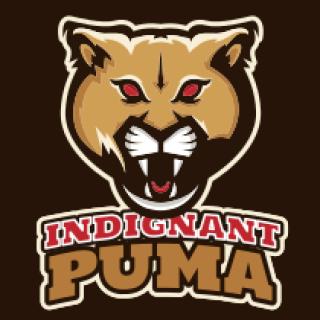 Logo featuring a fierce puma head with the text 'Indignant Puma'.